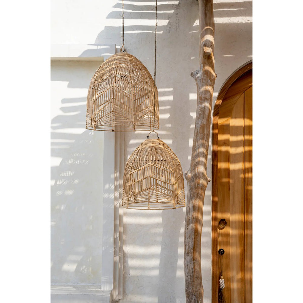 Natural rattan pendant light