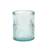 Blue recycled glass faceted tumbler