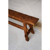 Natural teak wood rustic bench