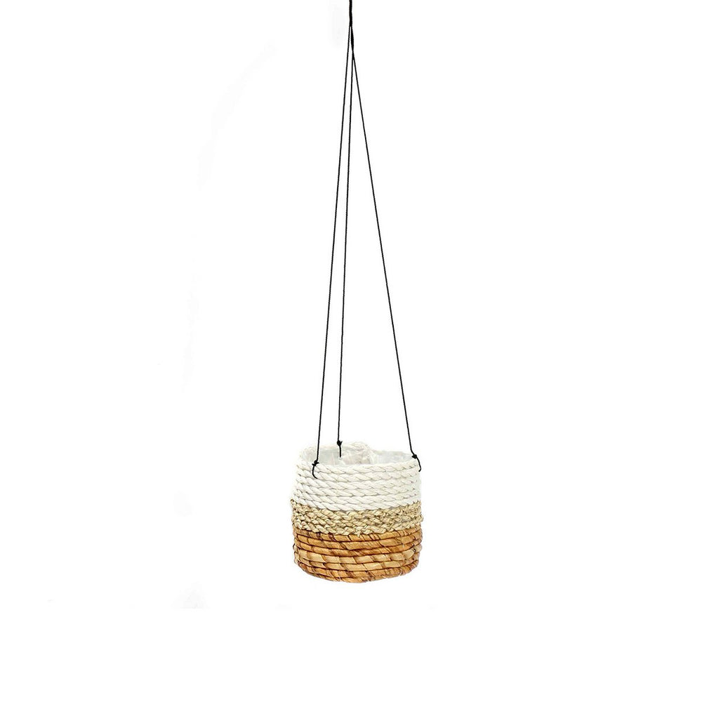 Natural white banana leaf hanging plant basket