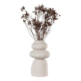 Beige stoneware sculptural vase