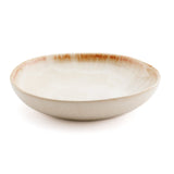 White stoneware small bowl plate with gold accent