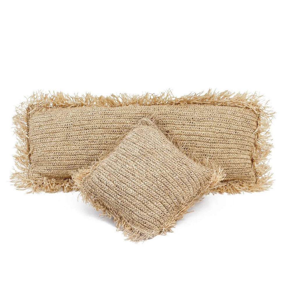 Natural raffia rectangular cushion cover