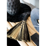 Black natural grass sweeping brush