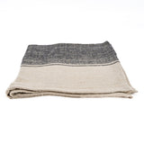 Natural black linen kitchen towel
