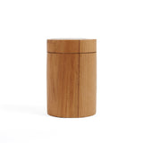 Brown teak wood jar with lid