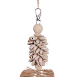 Brown woven grass leaf keychain
