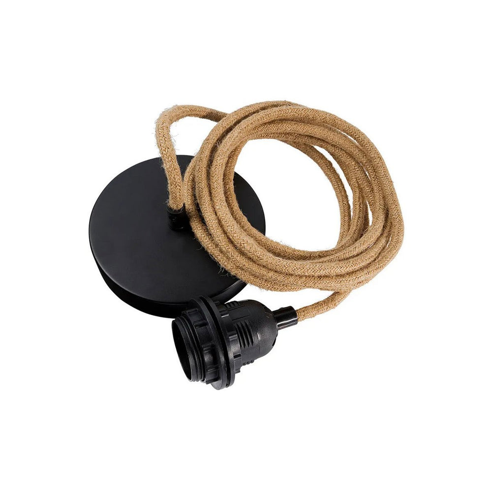 Black cotton wrapped ceiling fitting lamp