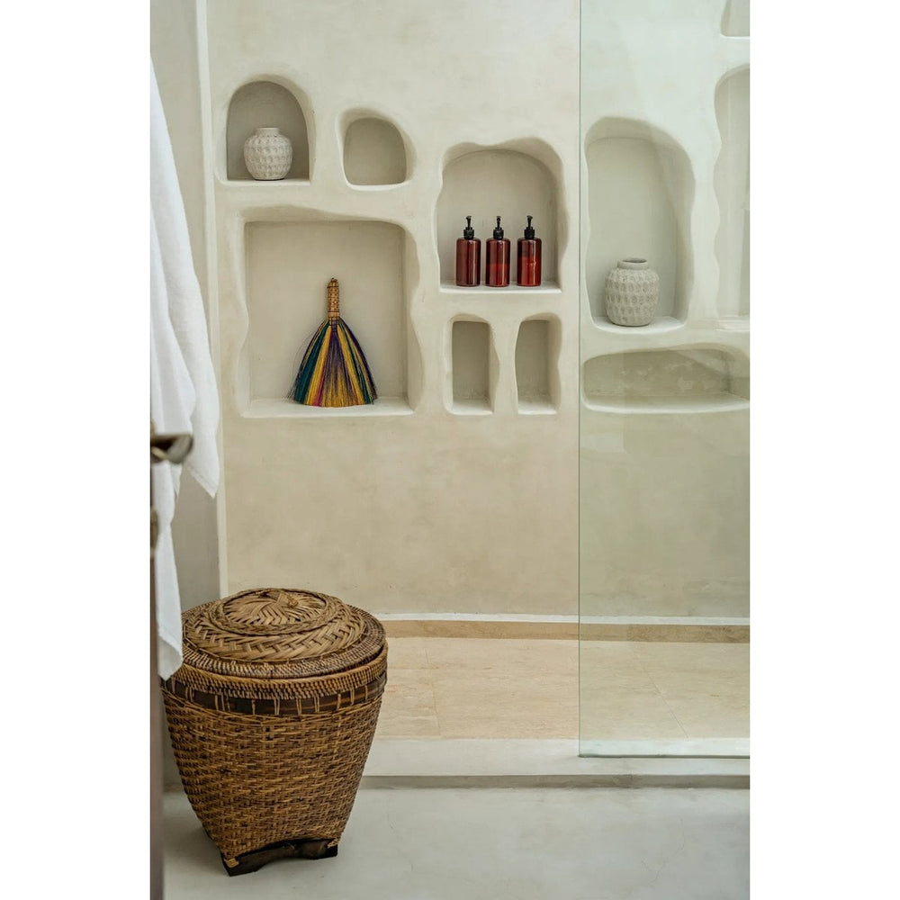 Natural brown woven rattan storage basket