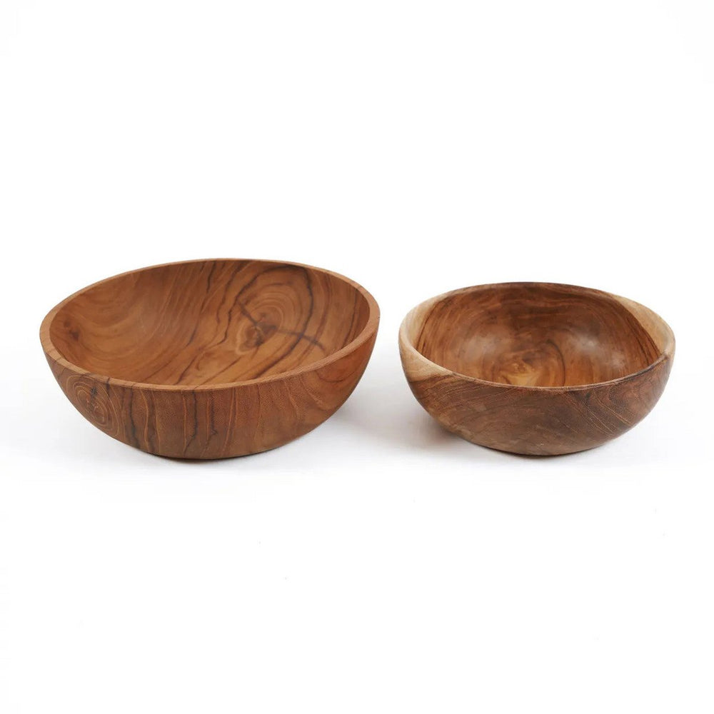 Brown teak root wooden snack bowl