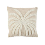 Natural white raffia and cotton cushion cover