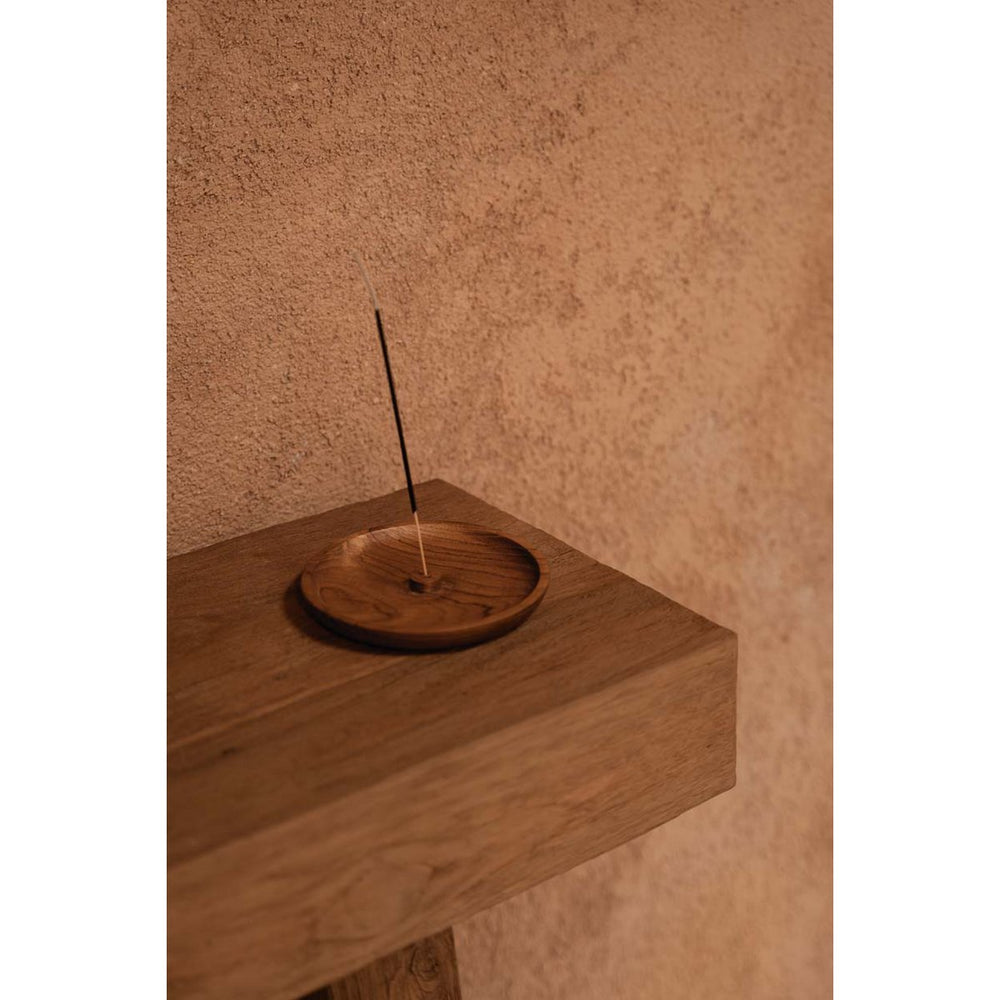 Natural teak wood incense holder
