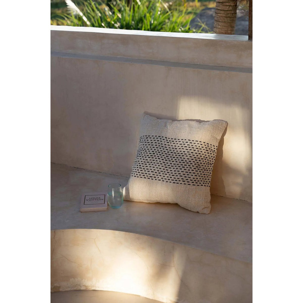 Natural black cotton cushion cover