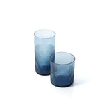 Blue rippled glass tumbler