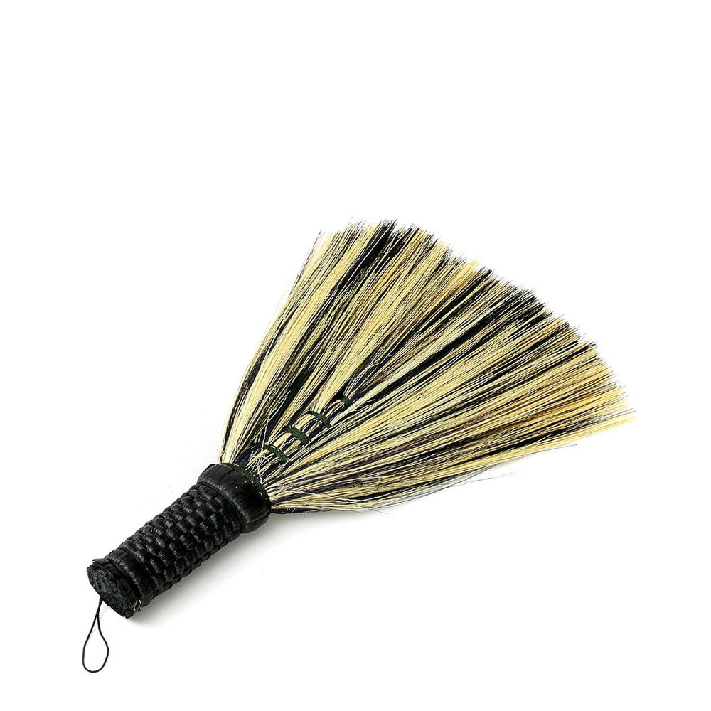 Black natural grass sweeping brush