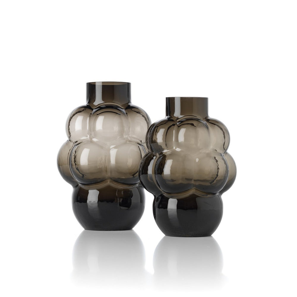 Dark grey recycled glass grape-shaped vase