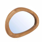 Natural teak wood organic mirror