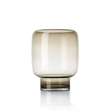Brown glass cube vase