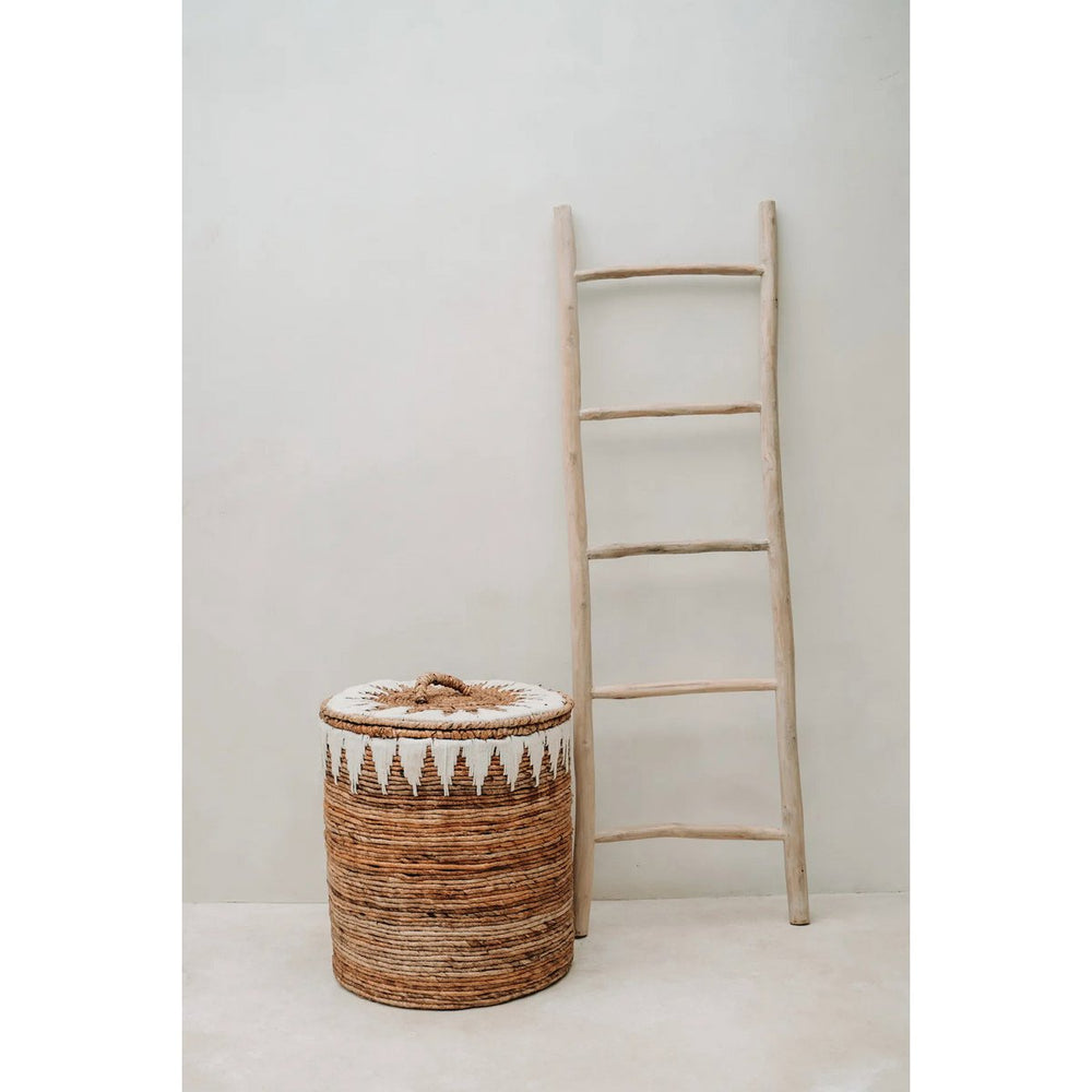 Natural wood ladder