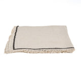 Natural linen napkin with black edge