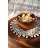 Natural raffia shell pan coaster