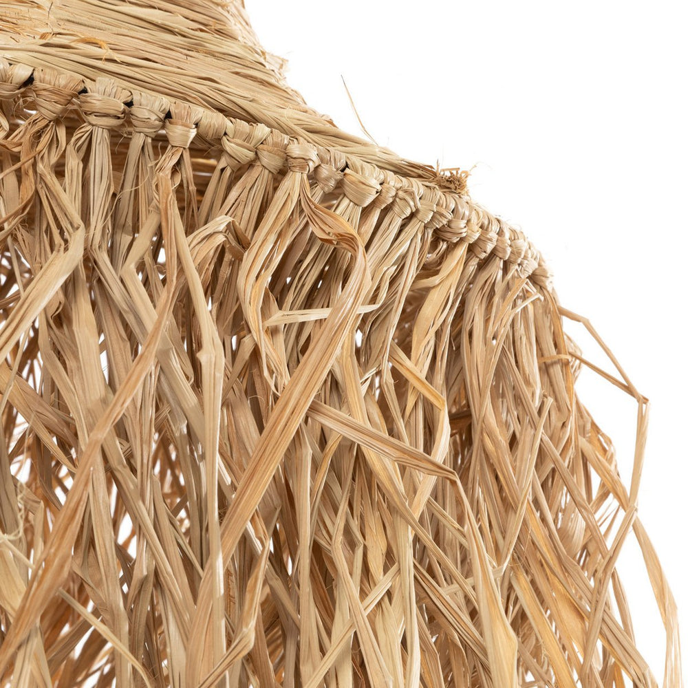 Natural woven rattan pendant lamp shade with fringes