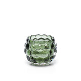 Green recycled glass bubble candle holder