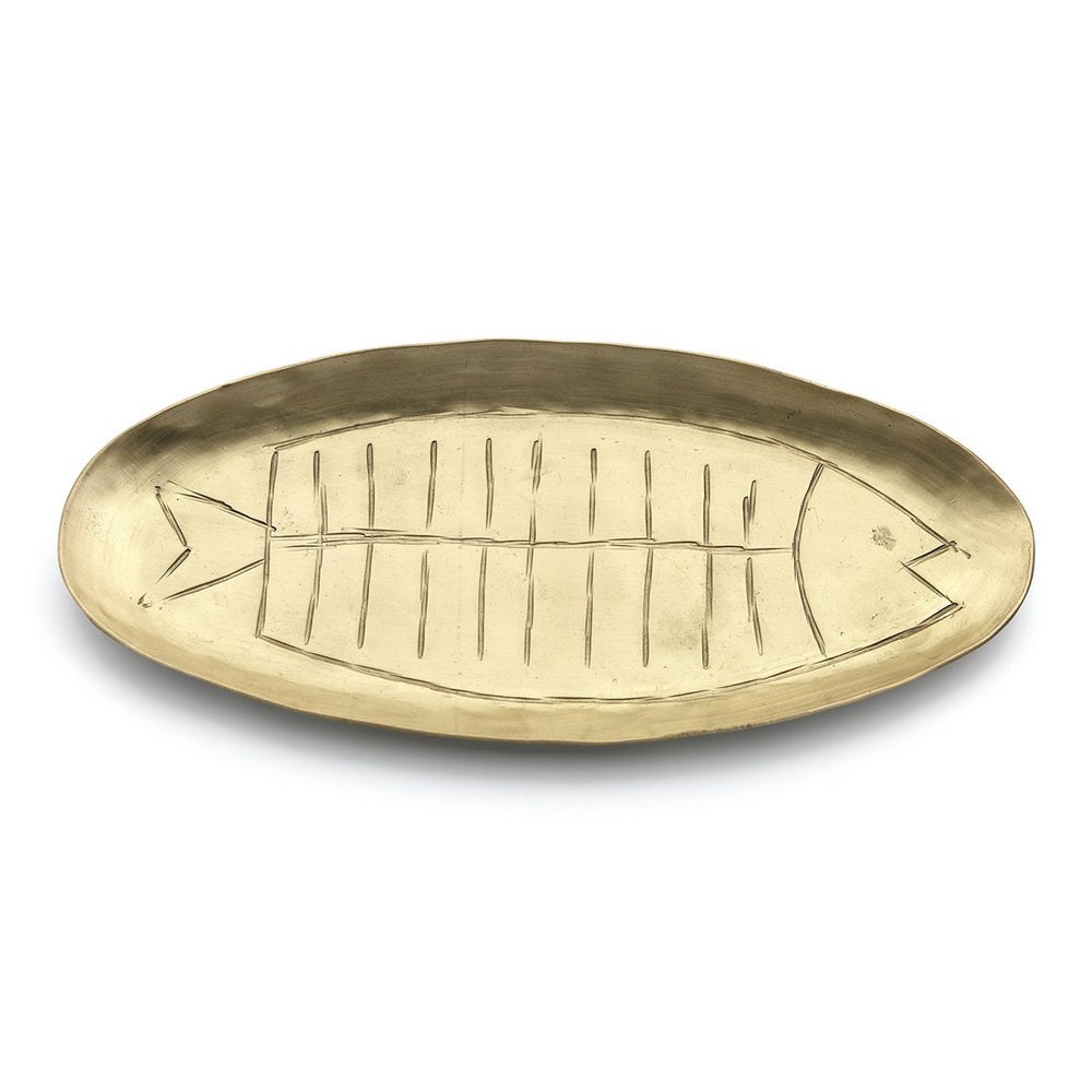 Gold brass fish-shaped tray