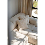 Natural cotton cushion cover with hand-tufted arch pattern