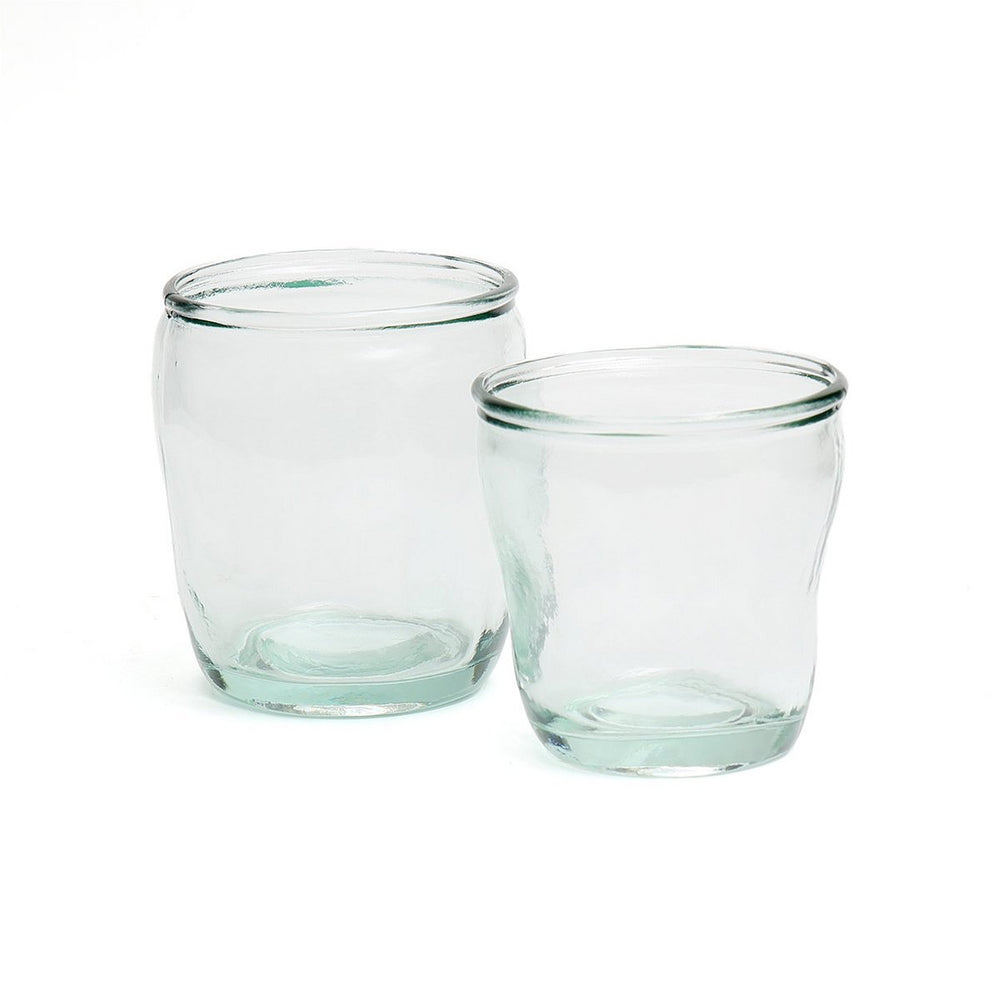 Blue recycled glass drinking glass