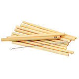 Natural bamboo straws set with cleaning brush