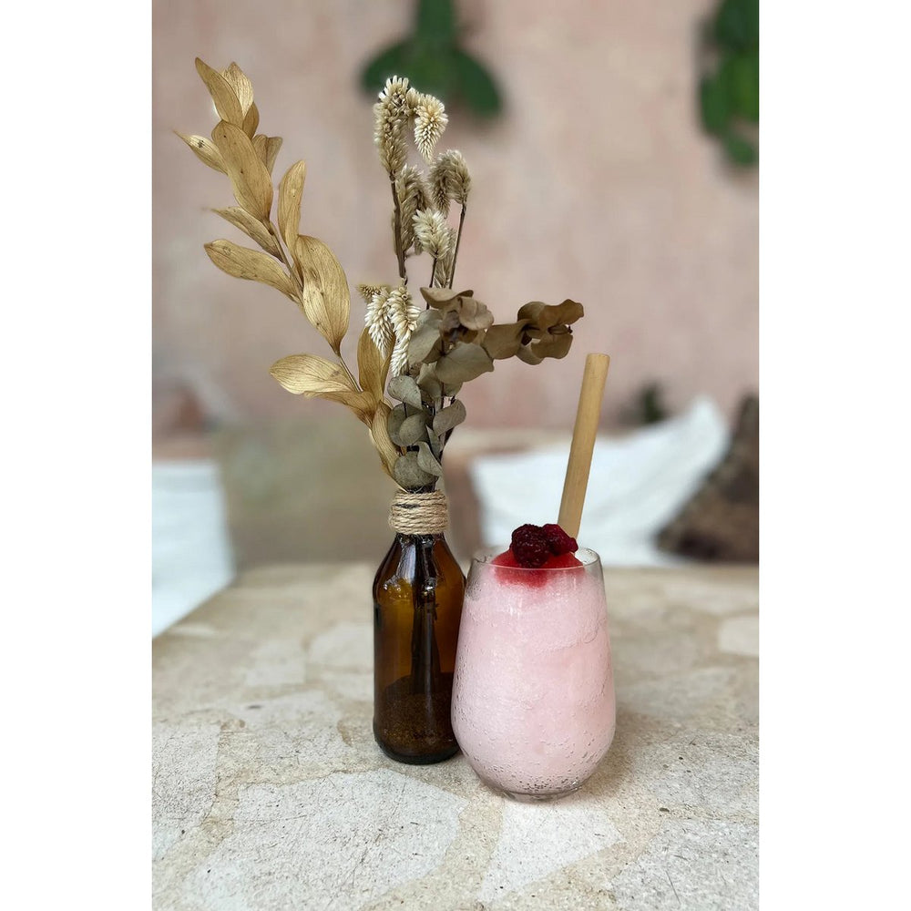 Natural bamboo straws set with cleaning brush