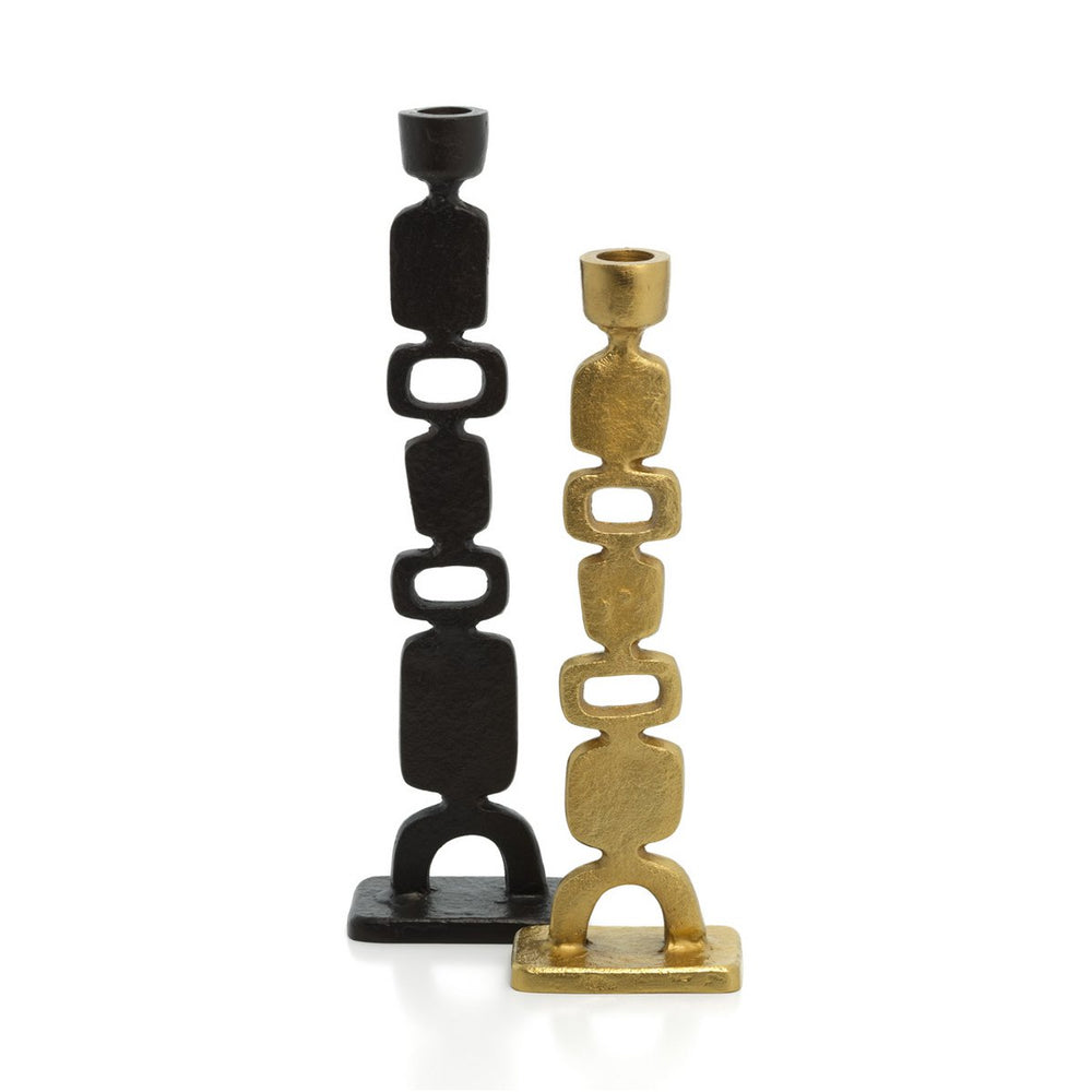 Gold aluminum candle holder