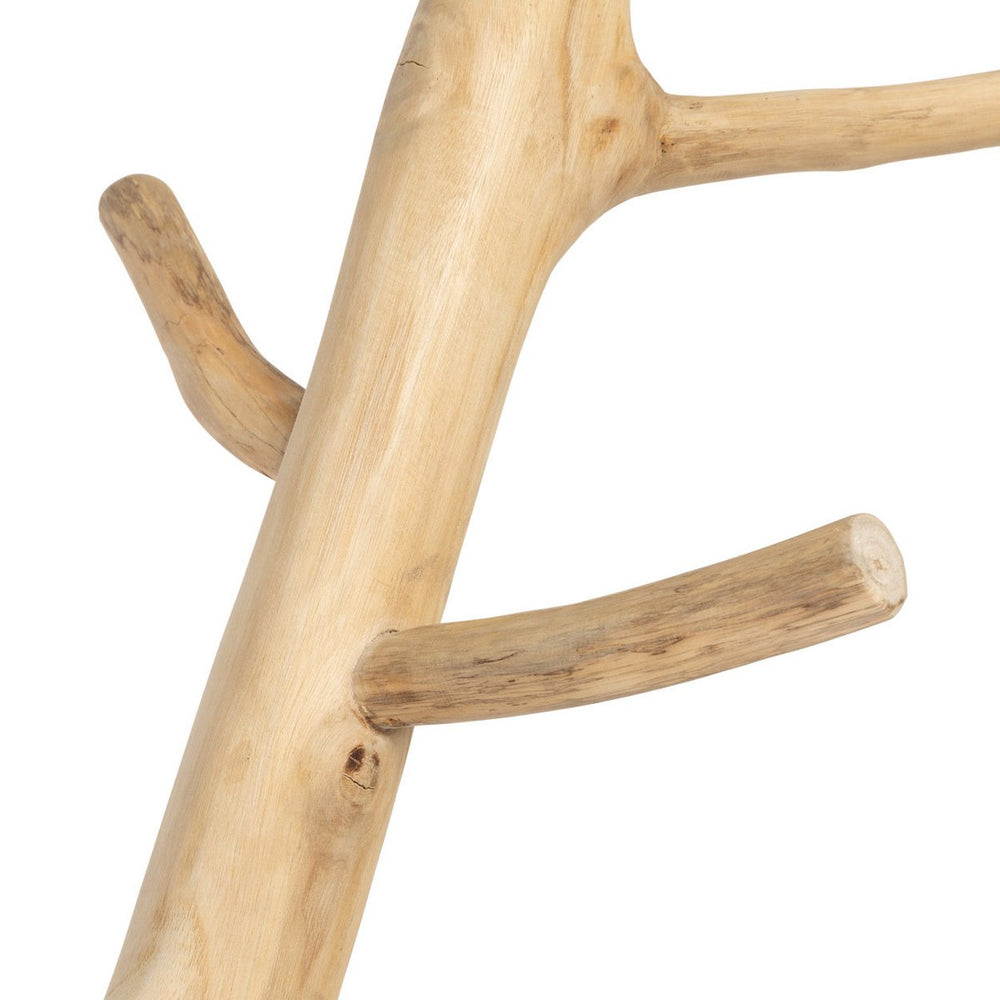 Natural wood and concrete coat hanger