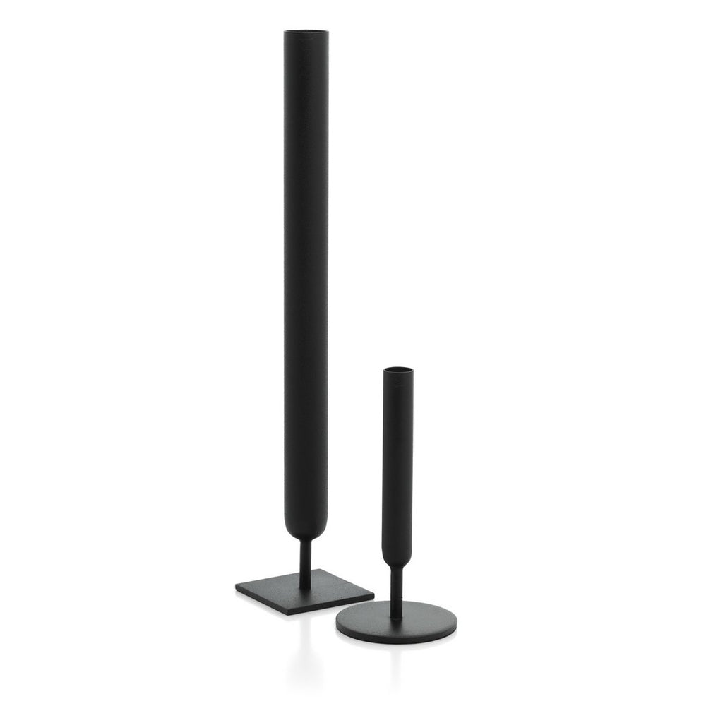 Black brass vase with matte finish