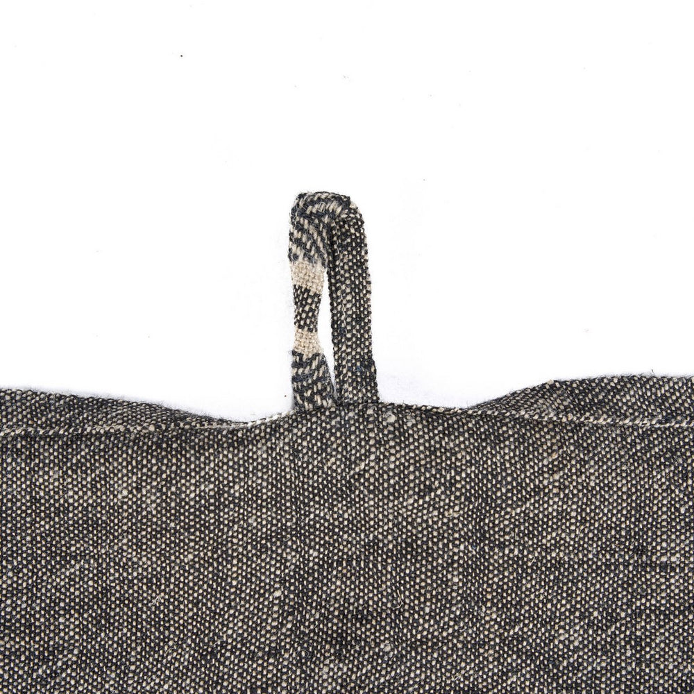 Natural black striped linen kitchen towel