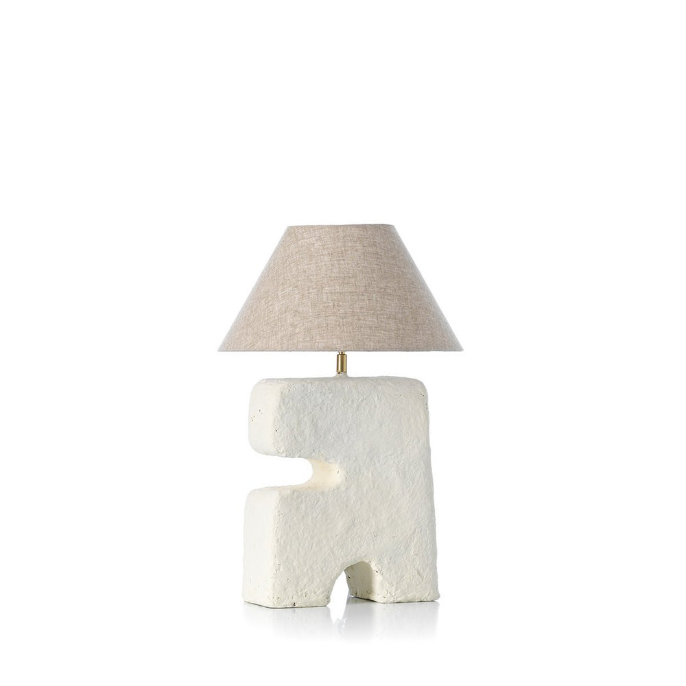 White papier-mâché table lamp