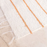 Handwoven Cotton Rug Gianyar – White & Brown Bathroom Mat 64x51 cm