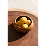 Brown teak wood fruit bowl