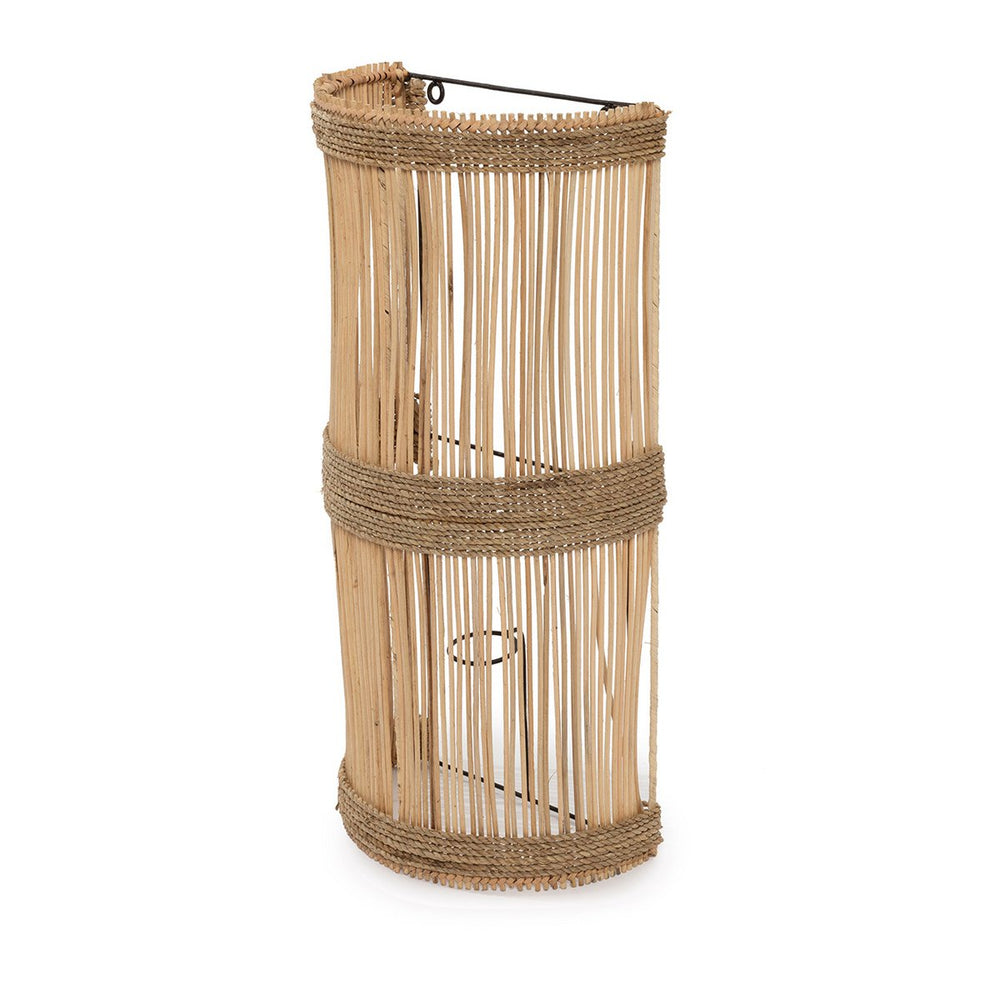Natural rattan wall applique light shade