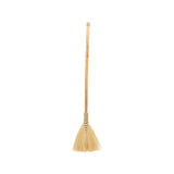 Natural grass decorative broom with tall handle