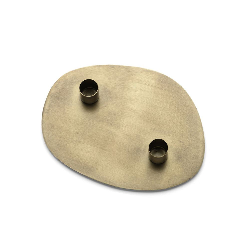 Gold brass candle holder