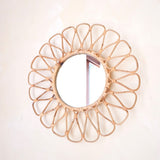 Small Rattan Wall Mirror 38 cm – Handmade Boho Mirror Danau