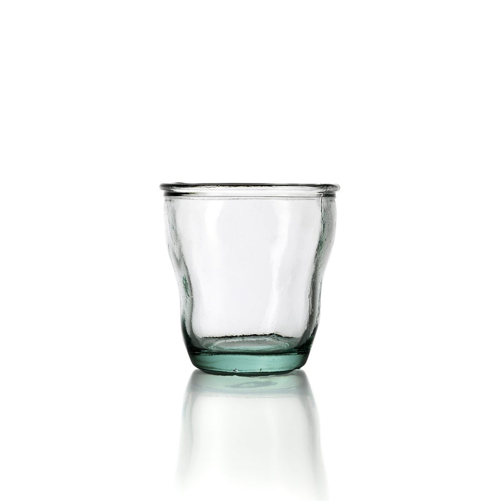 Blue recycled glass drinking glass