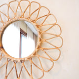 Small Rattan Wall Mirror 38 cm – Handmade Boho Mirror Danau