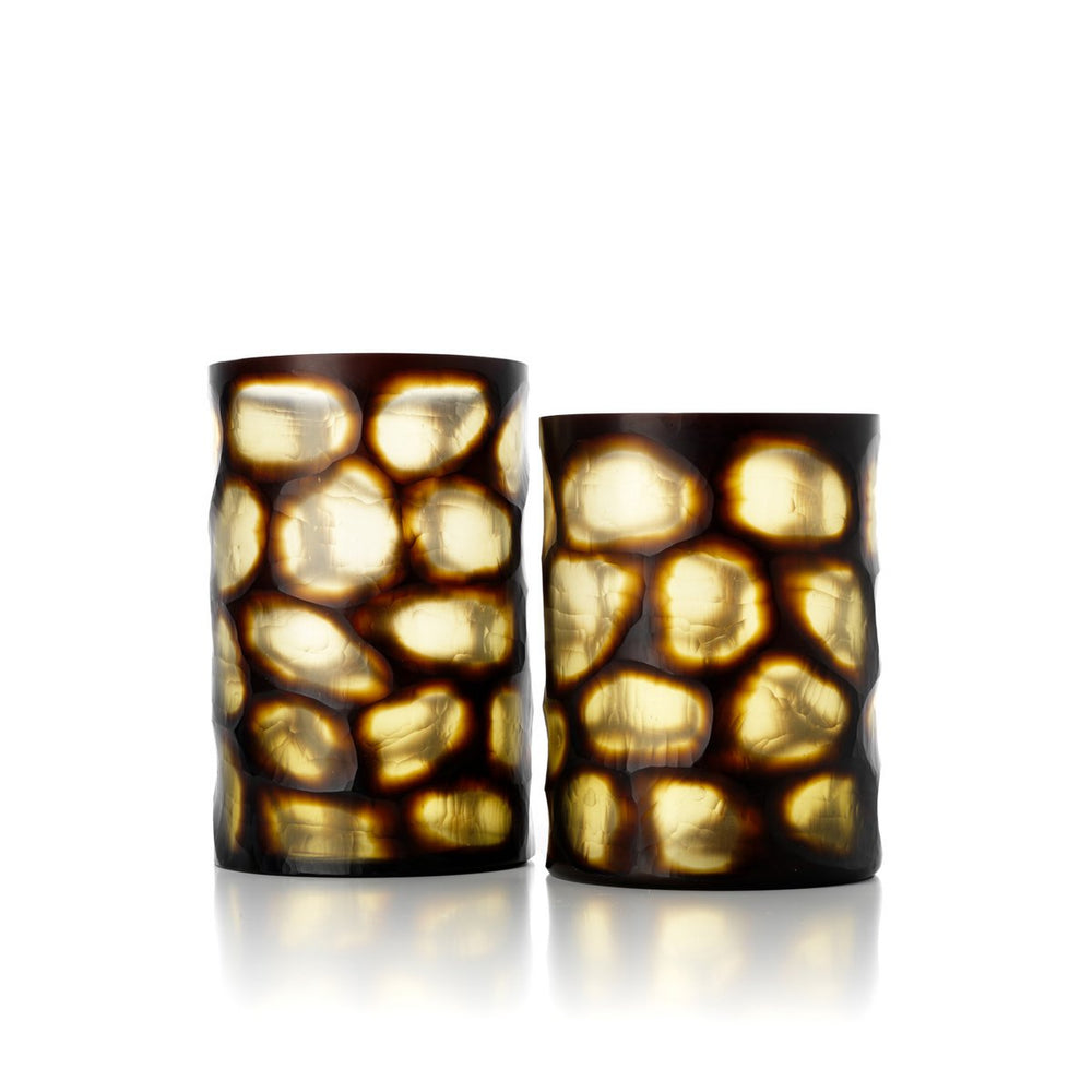Gold tortoiseshell glass vase
