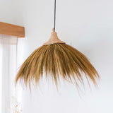 Large Seagrass Lampshade with Fringes - Natural Boho Pendant Light Mawana (Ø 53 cm)