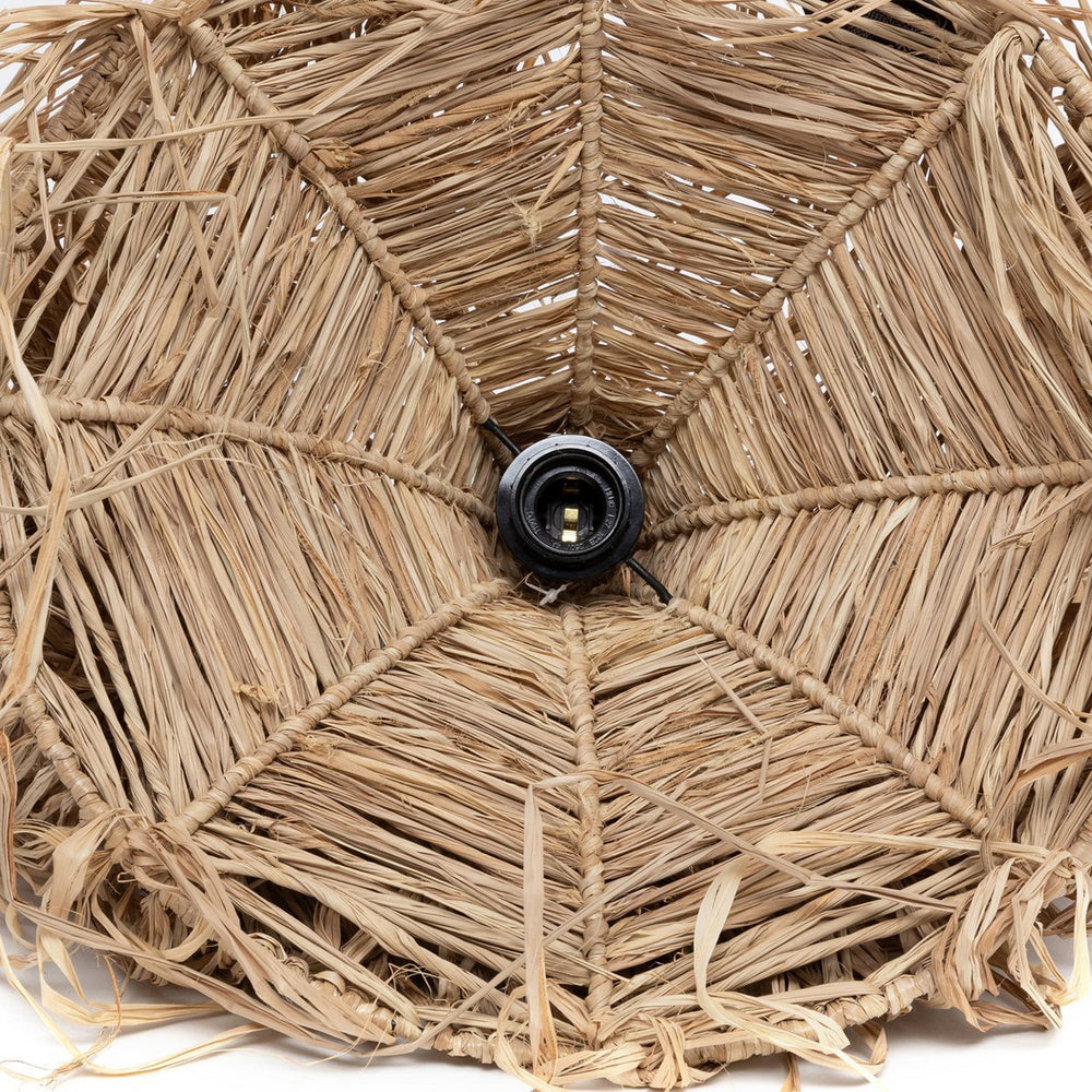 Natural woven rattan pendant lamp shade with fringes