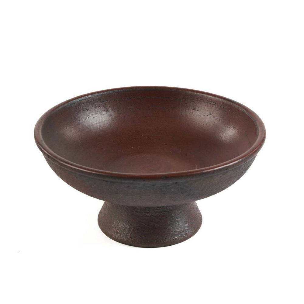 Terracotta fruit bowl on pedestal base