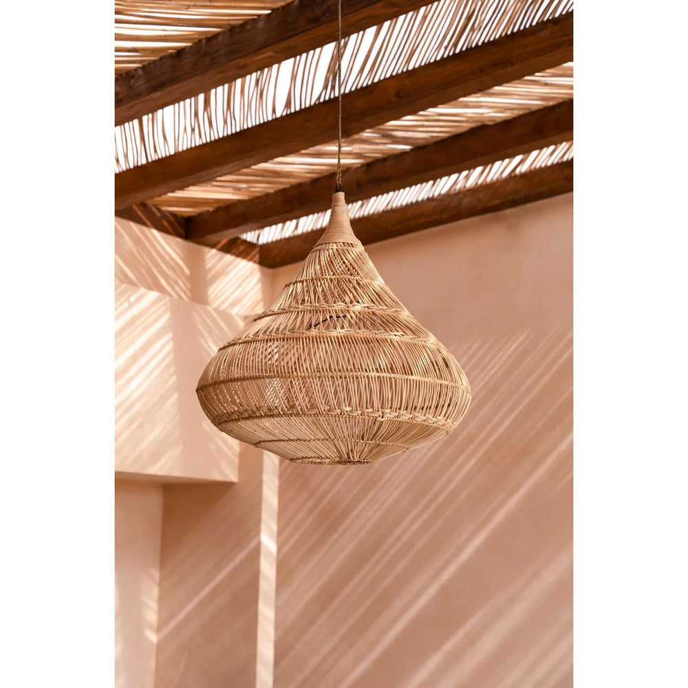 Natural rattan teardrop pendant lamp shade